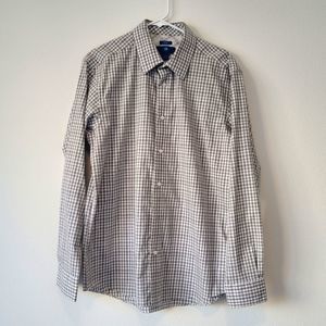 Egara Men's Slim Fit Cotton Long Sleeves Button Up Shirt Black White checkered